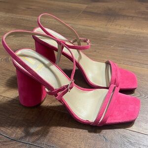 Sam Edelman Kit Sling-Back Block Fuscia Heel Sandals Size 8